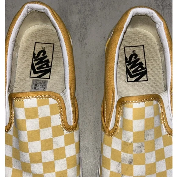 Vans Classic Yellow and White Checkered Slip-Ons - Picture 5 of 7